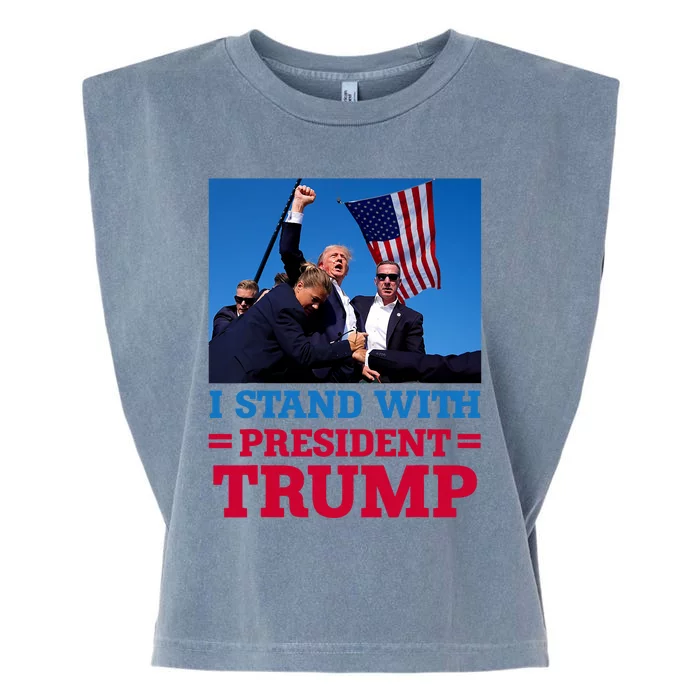 I Stand With President Trump After The Shooting At His Rally Garment-Dyed Women's Muscle Tee