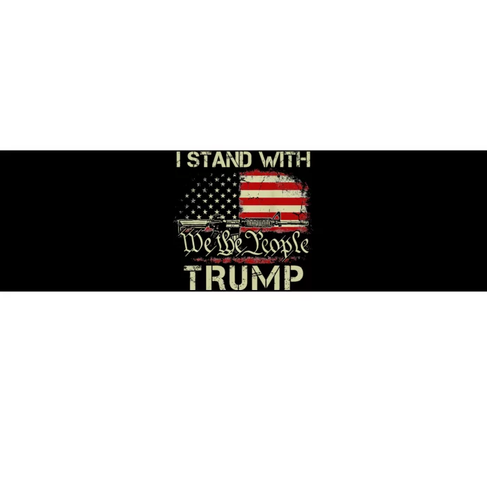 I Stand With Trump American Flag Bumper Sticker