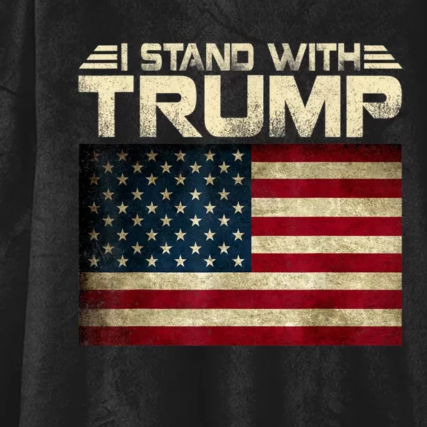 I Stand With President Trump MaraLago Trump Support Hooded Wearable Blanket