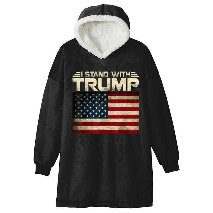 I Stand With President Trump MaraLago Trump Support Hooded Wearable Blanket