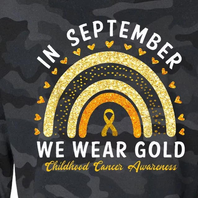 In September We Wear Gold Childhood Cancer Awareness Cropped Pullover Crew