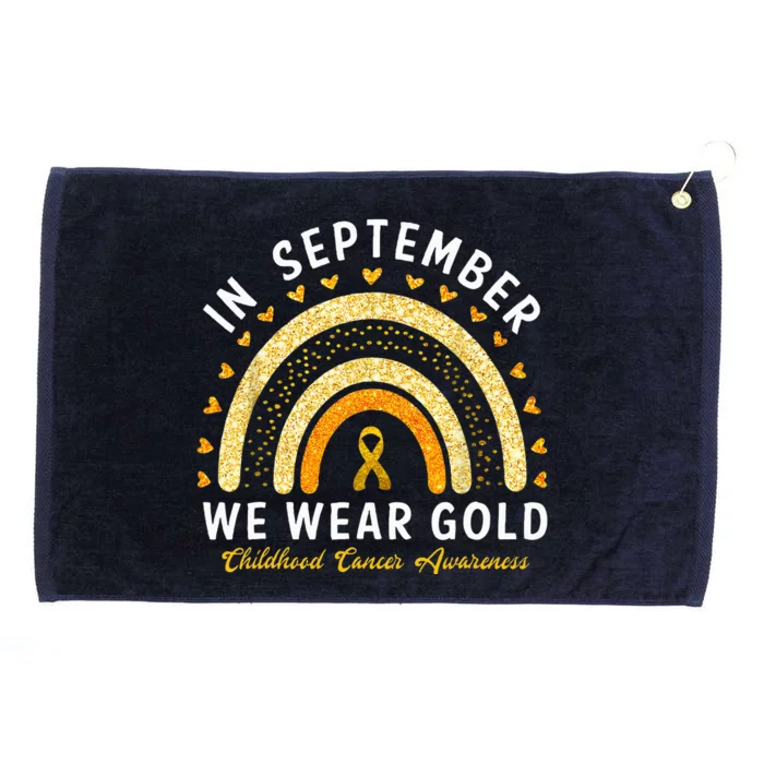 In September We Wear Gold Childhood Cancer Awareness Grommeted Golf Towel