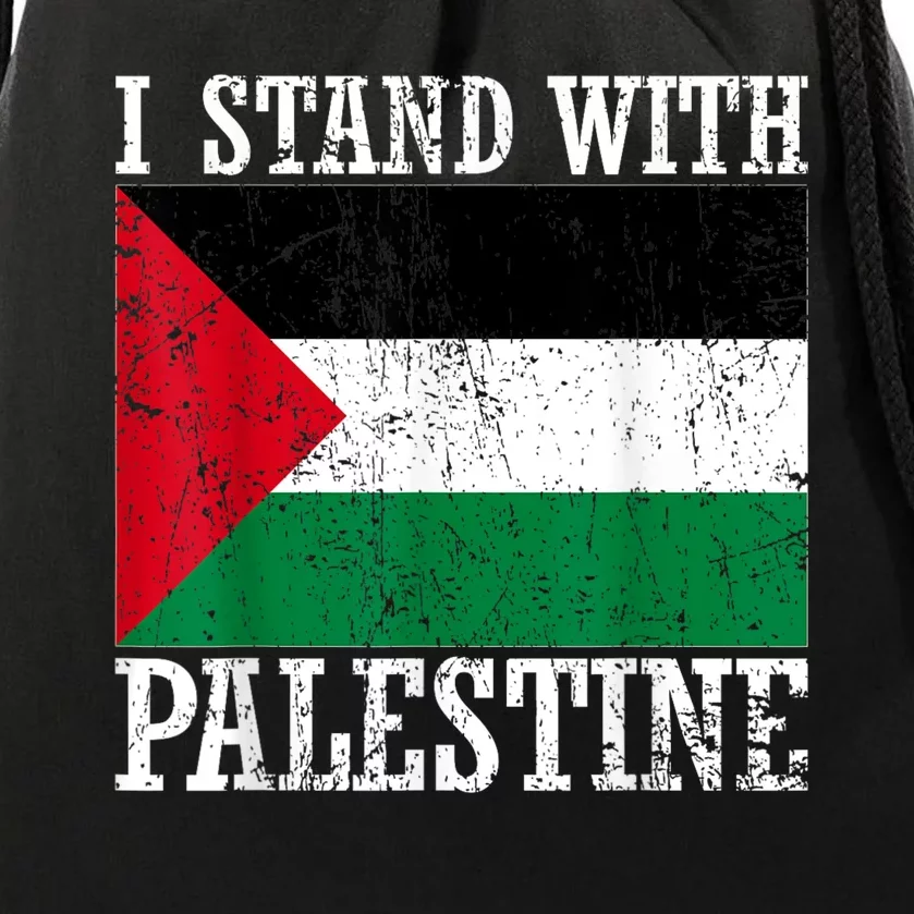 I Stand With Palestine Palestinian Flag Palestine Pride Drawstring Bag