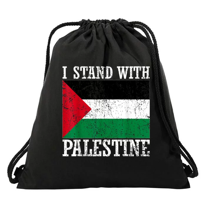 I Stand With Palestine Palestinian Flag Palestine Pride Drawstring Bag