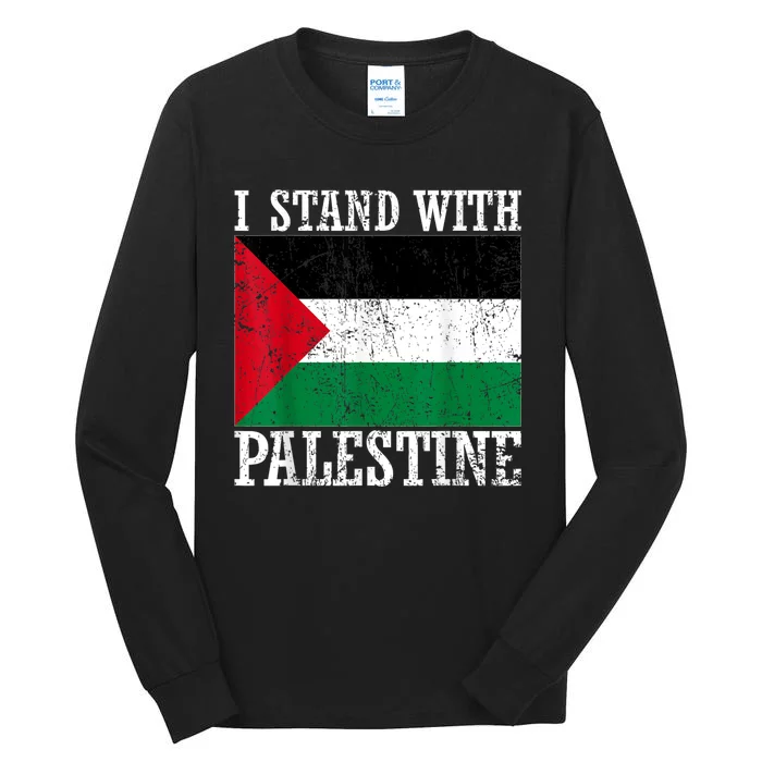 I Stand With Palestine Palestinian Flag Palestine Pride Tall Long Sleeve T-Shirt