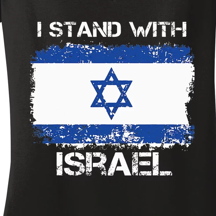 I Stand With Israel Support Israel Love Israeli Women's V-Neck T-Shirt