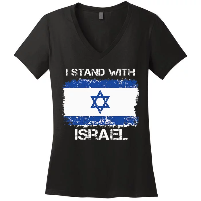 I Stand With Israel Support Israel Love Israeli Women's V-Neck T-Shirt