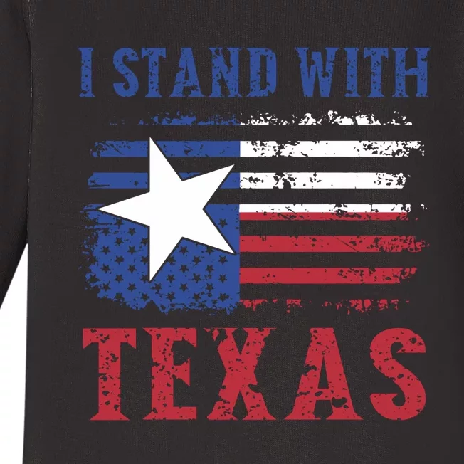 I Stand With Texas Flag Usa State Of Texas Baby Long Sleeve Bodysuit