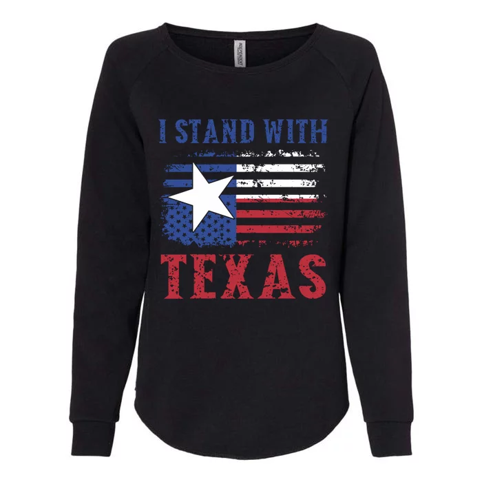 I Stand With Texas Flag Usa State Of Texas Womens California Wash Sweatshirt