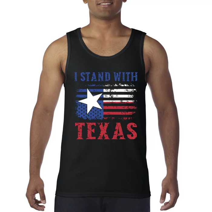 I Stand With Texas Flag Usa State Of Texas Tank Top