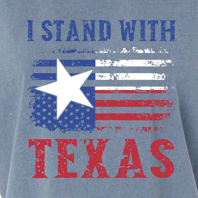 I Stand With Texas Flag Usa State Of Texas Garment-Dyed Women's Muscle Tee