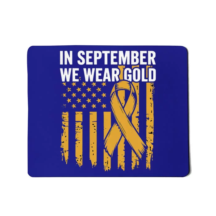 In September We Wear Gold Childhood Cancer Awareness Us Flag Mousepad