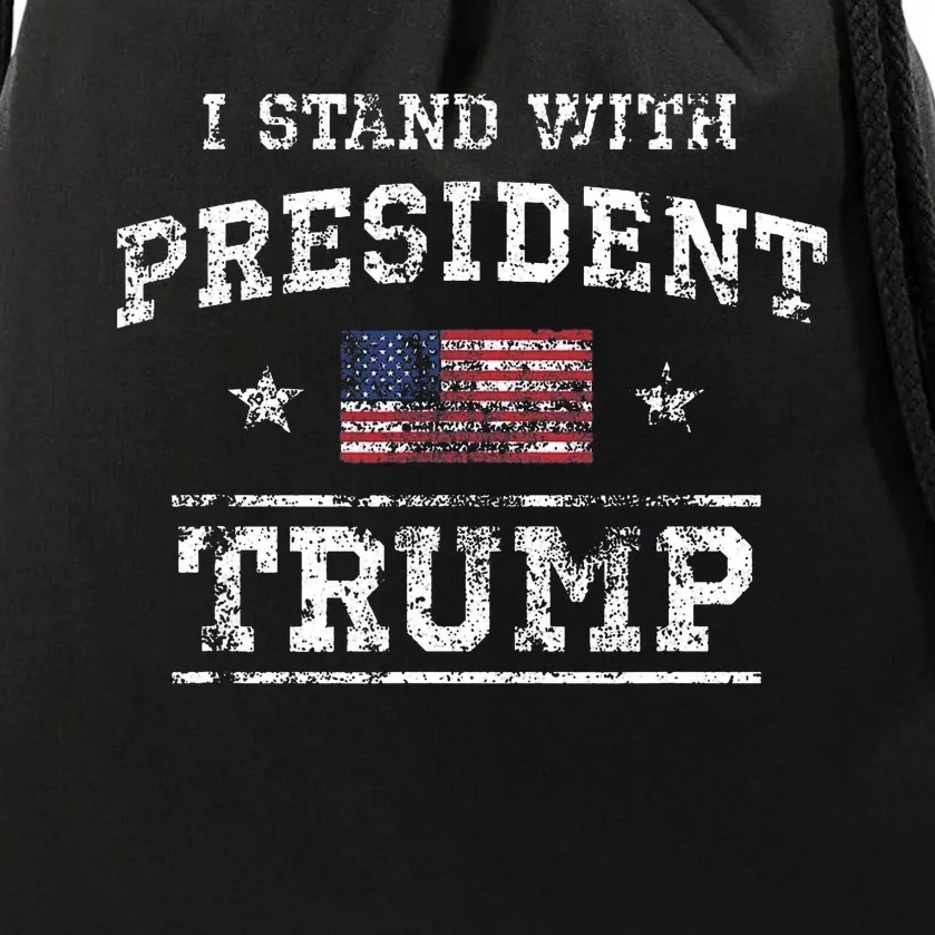 I Stand With President Trump Drawstring Bag