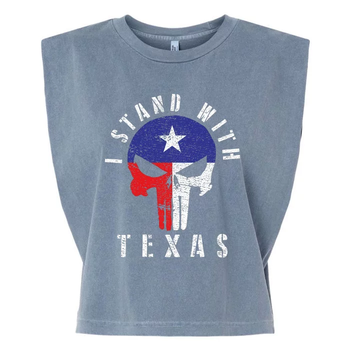 I Stand With Texas Garment-Dyed Women's Muscle Tee