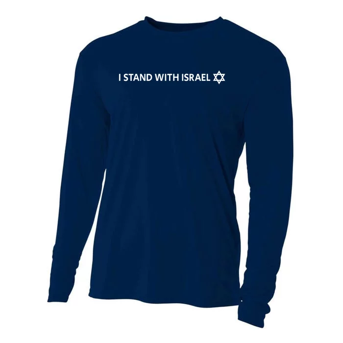 I Stand With Israel | Israeli Flag Jewish Star Of David Cooling Performance Long Sleeve Crew