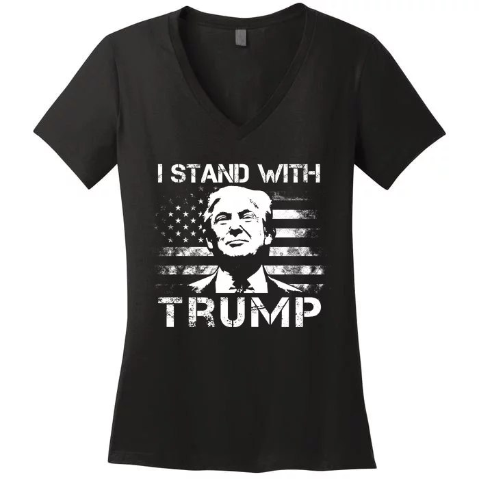 I Stand With Trump Pro Trump Supporter Free Trump Women's V-Neck T-Shirt