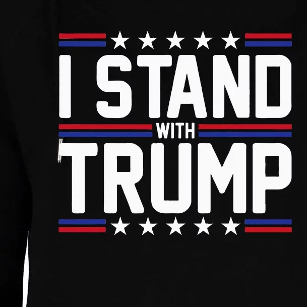 I Stand With Trump American Flag Usa Trump Supporter Womens Funnel Neck Pullover Hood