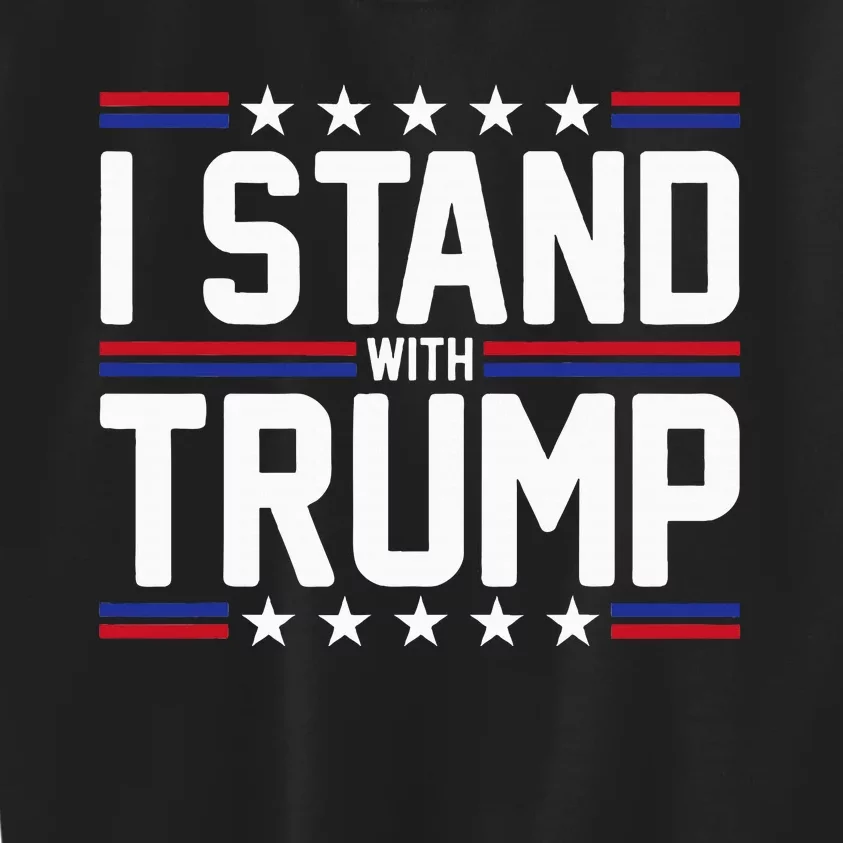 I Stand With Trump American Flag Usa Trump Supporter Kids Sweatshirt