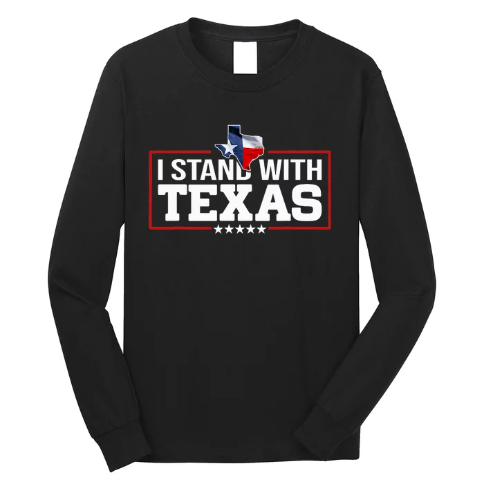 I Stand With Texas Flag Barbed Wire Long Sleeve Shirt