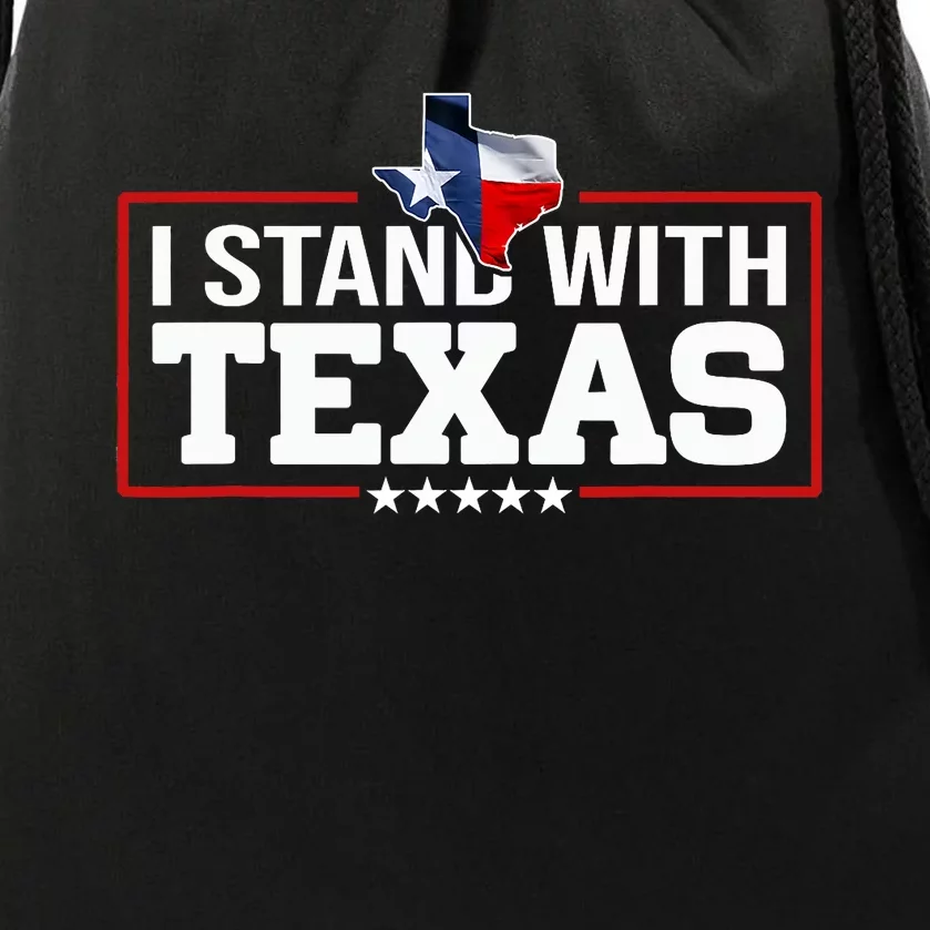 I Stand With Texas Flag Barbed Wire Drawstring Bag