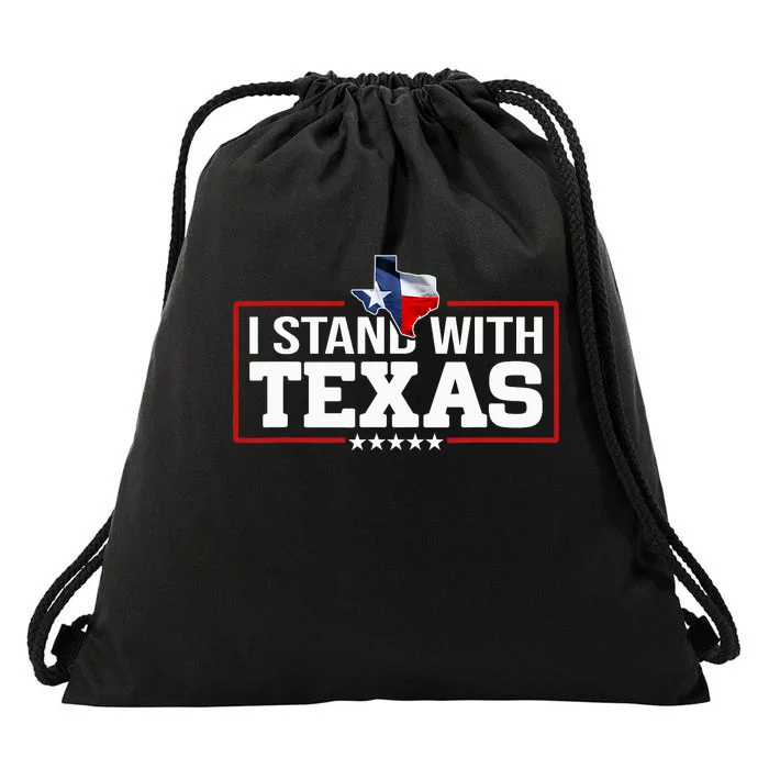 I Stand With Texas Flag Barbed Wire Drawstring Bag