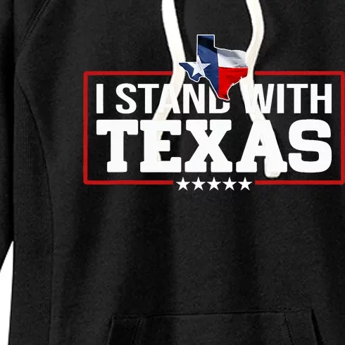 I Stand With Texas Flag Barbed Wire Women's Fleece Hoodie