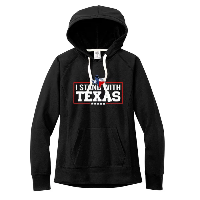 I Stand With Texas Flag Barbed Wire Women's Fleece Hoodie