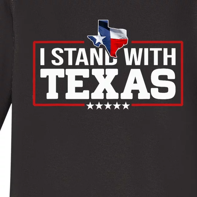 I Stand With Texas Flag Barbed Wire Baby Long Sleeve Bodysuit