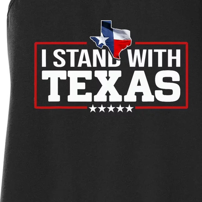 I Stand With Texas Flag Barbed Wire Women's Racerback Tank