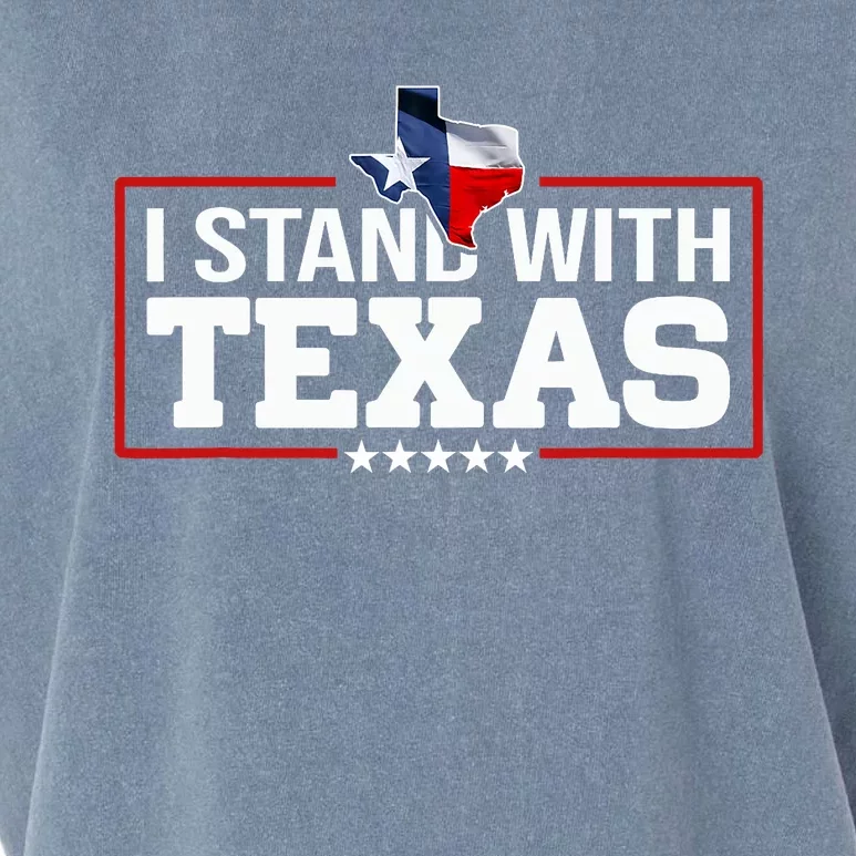 I Stand With Texas Flag Barbed Wire Garment-Dyed Women's Muscle Tee