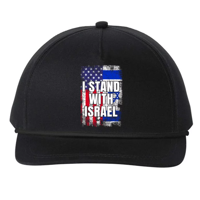 I Stand With Israel Usa Israeli Flag Snapback Five-Panel Rope Hat