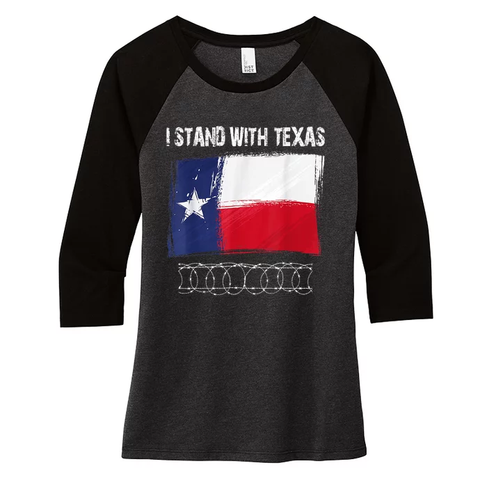 I Stand With Texas Come And Take It Women's Tri-Blend 3/4-Sleeve Raglan Shirt