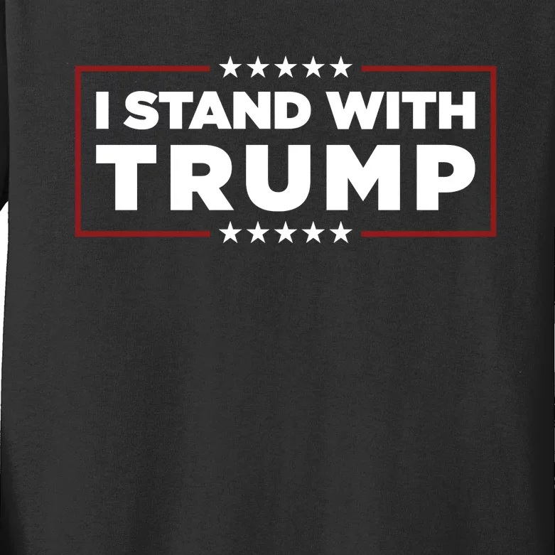 I Stand With Trump Pro Trump Supporter Free Trump Kids Long Sleeve Shirt