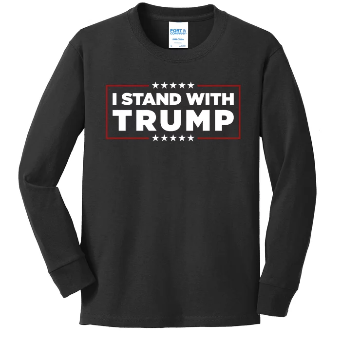 I Stand With Trump Pro Trump Supporter Free Trump Kids Long Sleeve Shirt