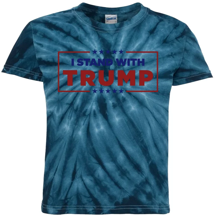 I Stand With Trump Pro Trump Supporter Free Trump Kids Tie-Dye T-Shirt