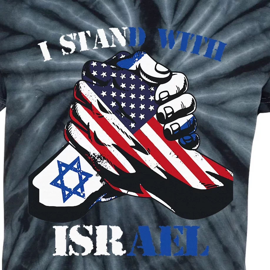 I Stand With Israel Support Israel Love Israeli Brotherhood Kids Tie-Dye T-Shirt