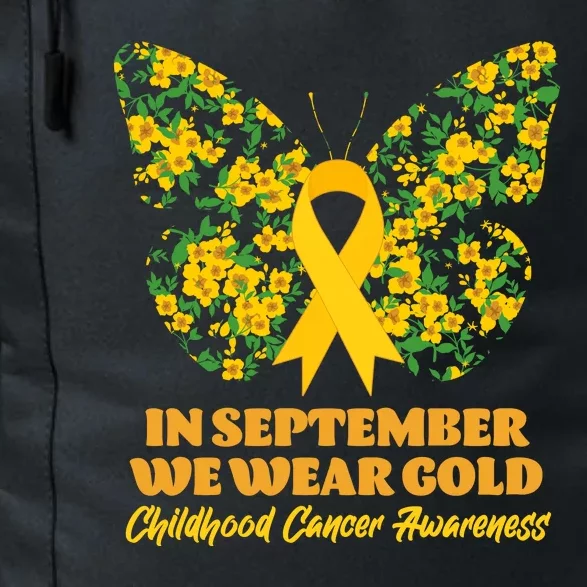 In September We Wear Gold Childhood Cancer Awareness Flower Butterfly Daily Commute Backpack