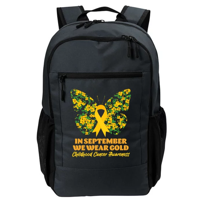 In September We Wear Gold Childhood Cancer Awareness Flower Butterfly Daily Commute Backpack