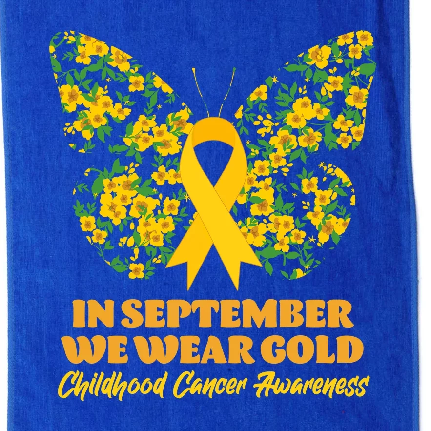 In September We Wear Gold Childhood Cancer Awareness Flower Butterfly Platinum Collection Golf Towel