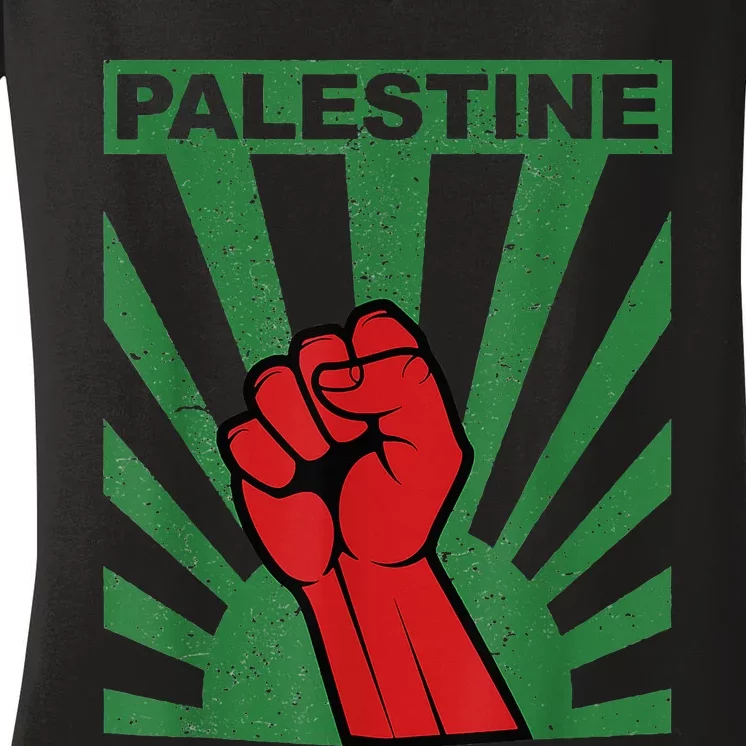 I Stand With Palestine For Their Freedom Free Palestine Women's V-Neck T-Shirt