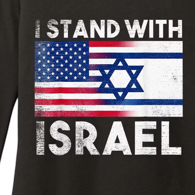 I Stand With Israel Pray For Israel US and Israel Flag Womens CVC Long Sleeve Shirt