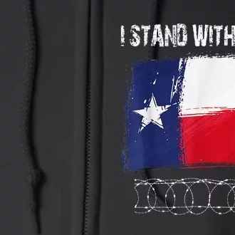 I Stand With Texas Flag Usa State Of Texas Full Zip Hoodie