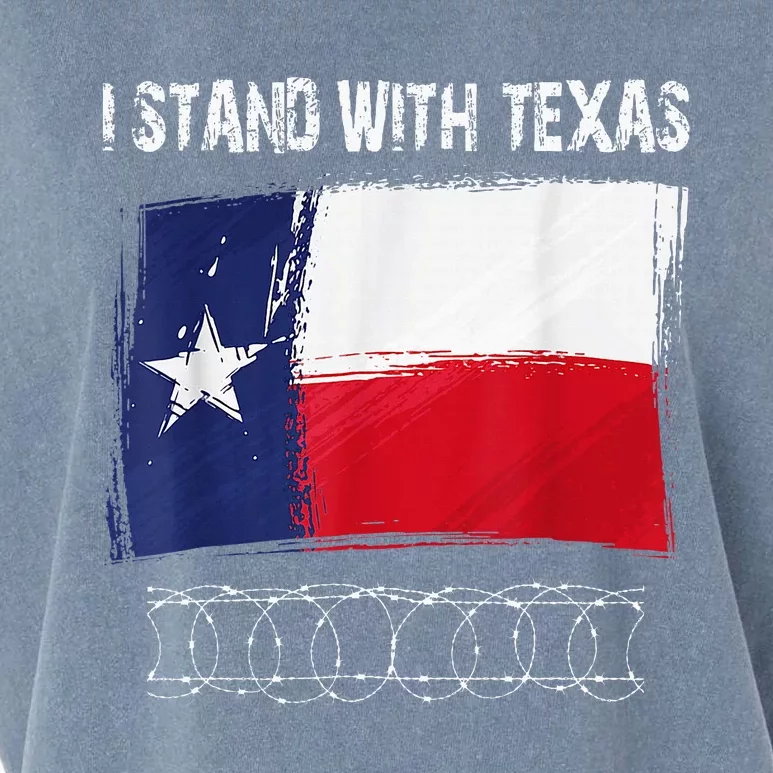 I Stand With Texas Flag Usa State Of Texas Garment-Dyed Women's Muscle Tee