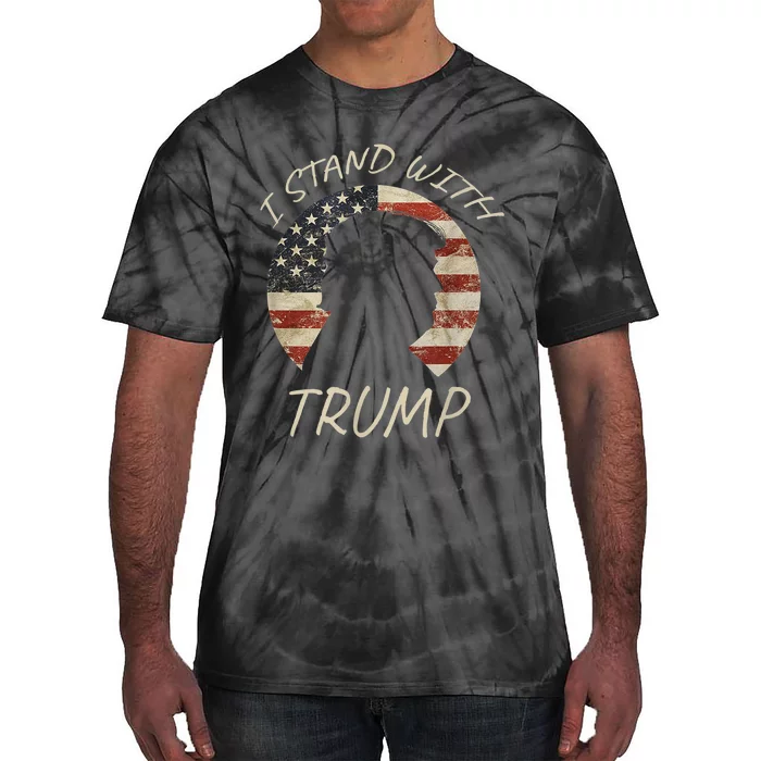 I Stand With Trump Pro Republican American Flag Vintage Tie-Dye T-Shirt