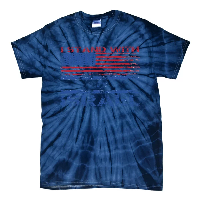 I Stand With Israel Support Black Tie-Dye T-Shirt