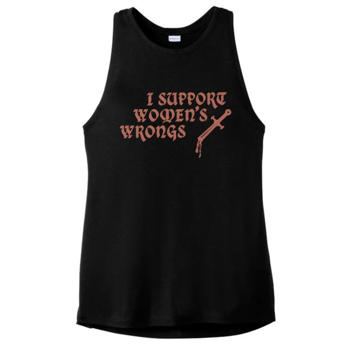 I Support Women Wrongs Women Rights Feminism Ladies Tri-Blend Wicking Tank