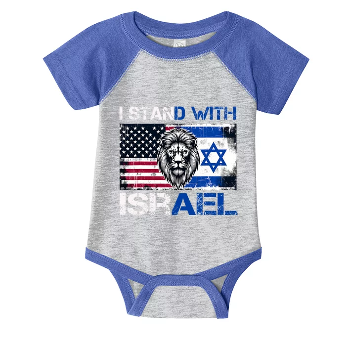 I Stand With Israel US Support Lion Love Israeli Brotherhood Infant Baby Jersey Bodysuit