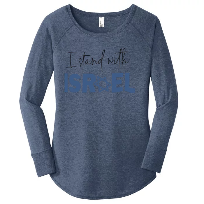 I Stand With Israel Support Black Women's Perfect Tri Tunic Long Sleeve Shirt