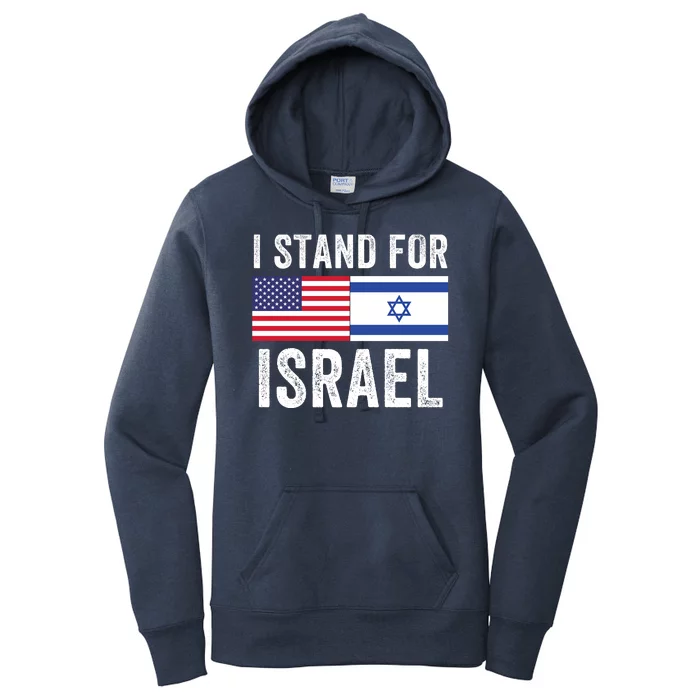 I Stand With Israel Usa Israeli Flag Jewish I Love Israel I Support Israel Women's Pullover Hoodie