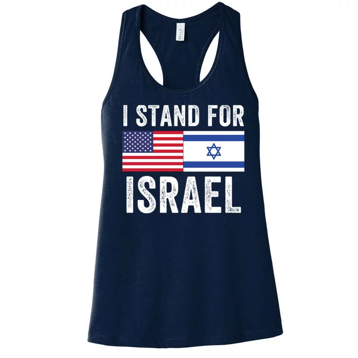 I Stand With Israel Usa Israeli Flag Jewish I Love Israel I Support Israel Women's Racerback Tank